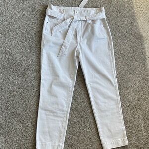 White House Black Market White Tie-Waist Trousers